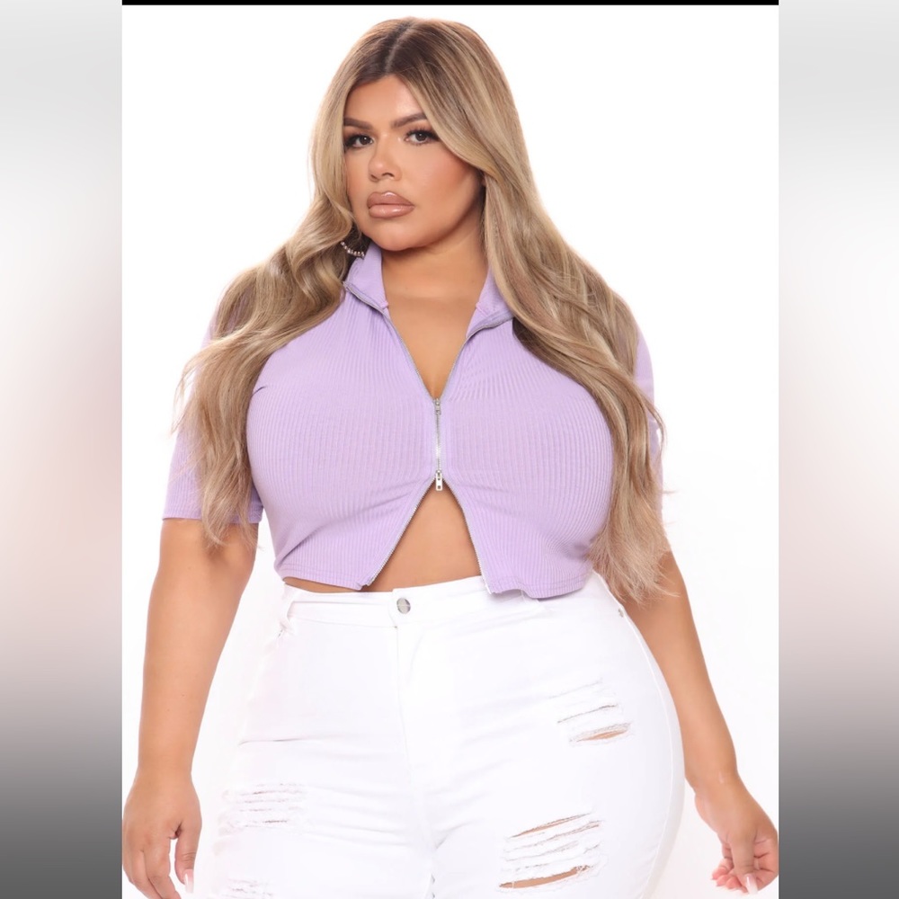 Two Can Play That Game Zipper Top - Lilac